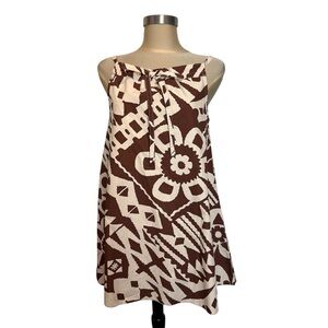 BDG Urban Outfitters TIKI GEO 100% Cotton Swing Tank Top NWT Size S Brown Cream